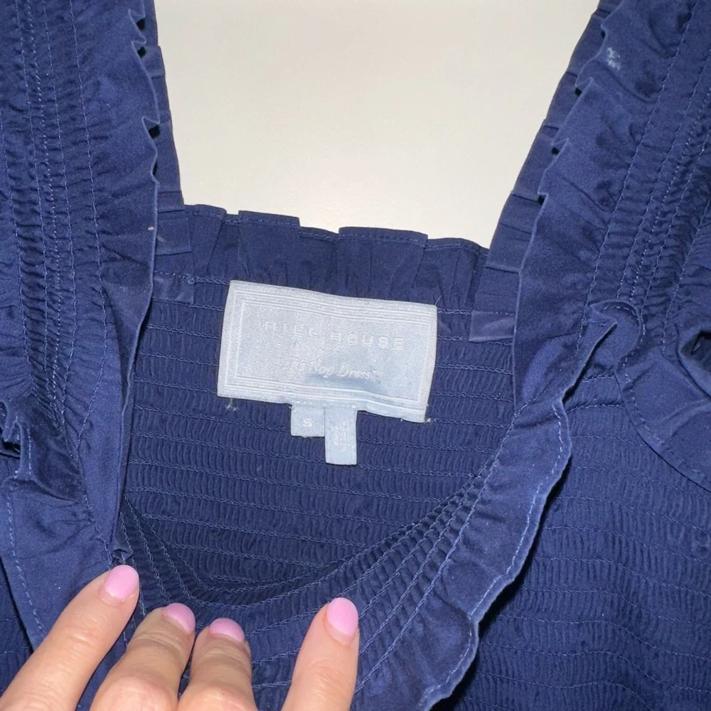 HILLHOUSE Navy Cotton ELLIE Nap Dress SMALL - Picture 5 of 6